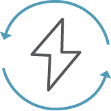 Blitz als Symbol für die Einsparung von Strom bei Kältetechnik und Klimaanlagen